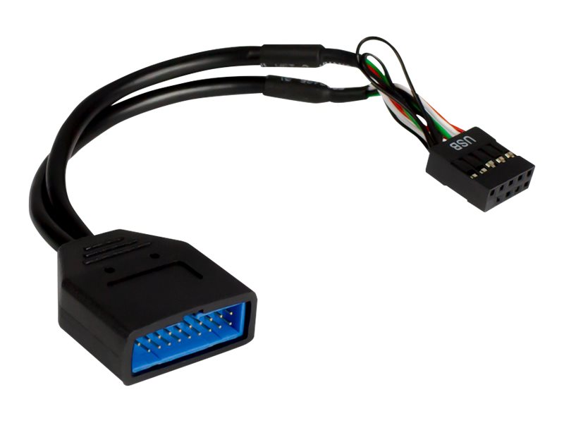 Recite nakke Vent et øjeblik Inter-Tech - USB intern adapter - 9 pins USB samlekasse (hun) til 19 pin USB  3.0 samlekasse (han) - 15 cm - sort