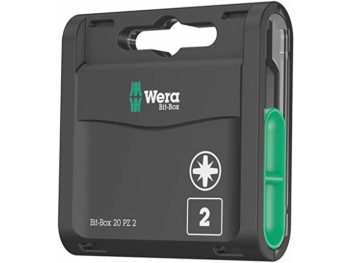 Wera Bit-Box 20 Pz, 15 Stk, Stjerneskruetrækker, Pz 2, Metal, Plast, 20X Pz 2X25 Mm, Ce