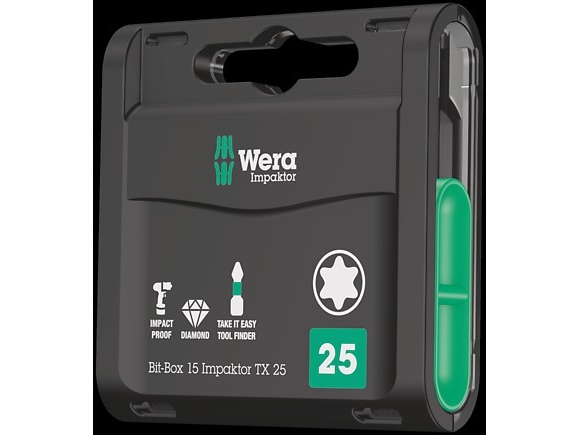 Wera 15 Impaktor TX, 15 styck, Torx, 25,4 / 4 mm (1 / 4), Hexagonal, Plast, Låda | Verktyg & Verkstad - Skruvmejsel - Övriga | GameStuff
