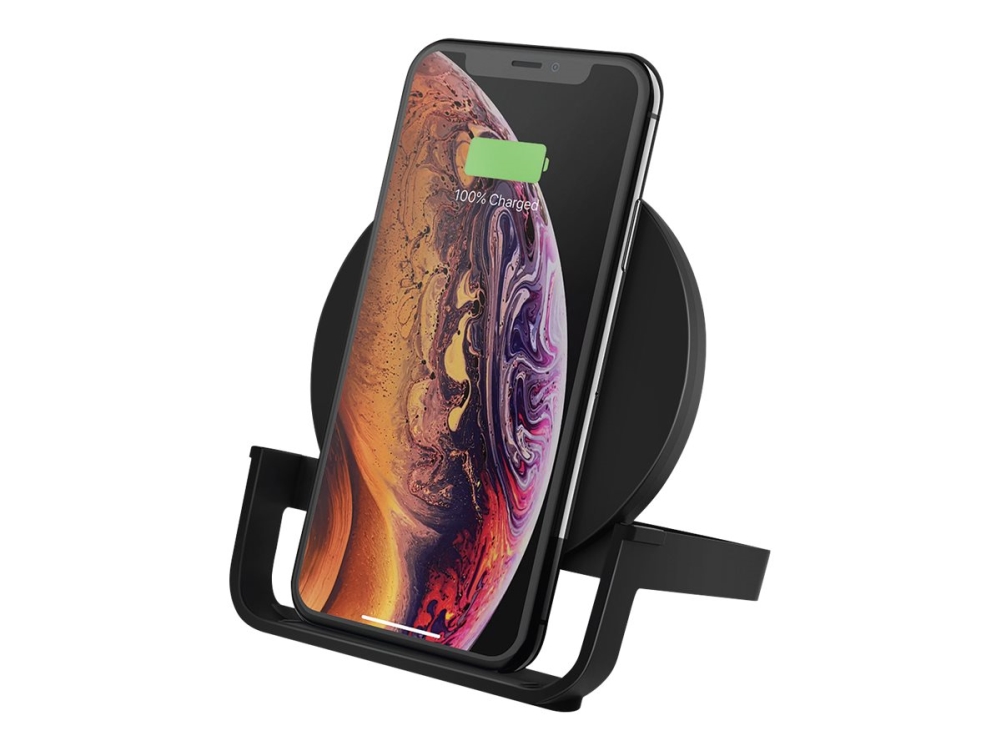 Belkin Boost Up Wireless Charging Stand - Trådløs Opladningsstander + Ac-Strømadapter - 10 Watt - Sort