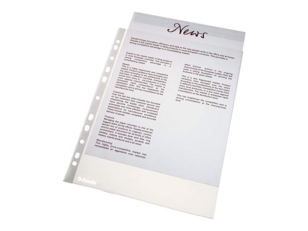 Plastlommer A4 med præg 43my økonomi - (100 stk.) | Arkivering - Elastikmappar & Chartekker - Plastficka | GameStuff