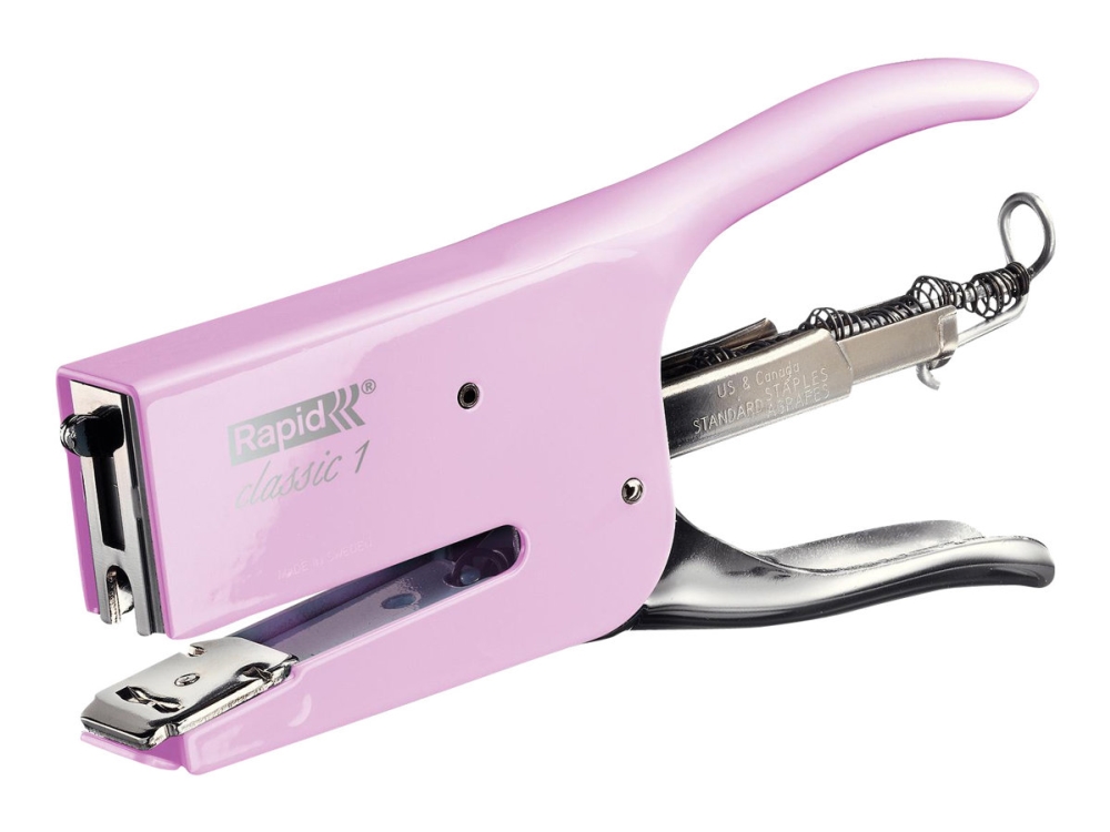 Rapid Classic K1, 50 Blätter, Pink, Standard-Clinch, 24/6, 24/8, Metall, 80 G/M²