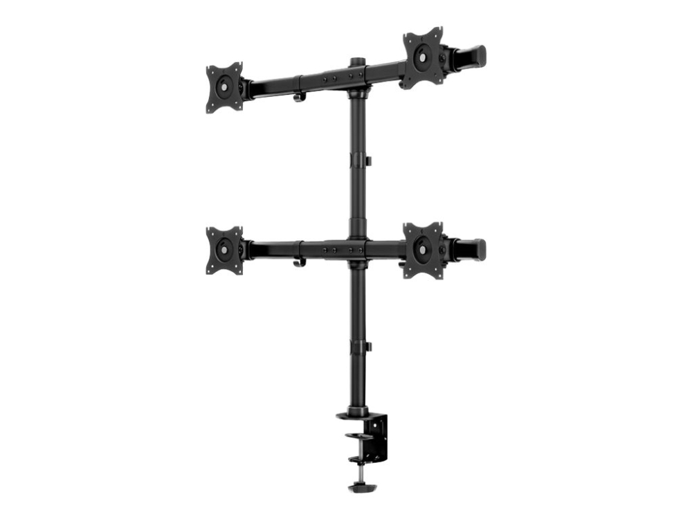 Multibrackets M Deskmount Basic Quad - Monteringssæt (Bordmontering) - For 4 Lcd Displays - Stål, Højglansaluminium - Sort - Skærmstørrelse: 15"-27"