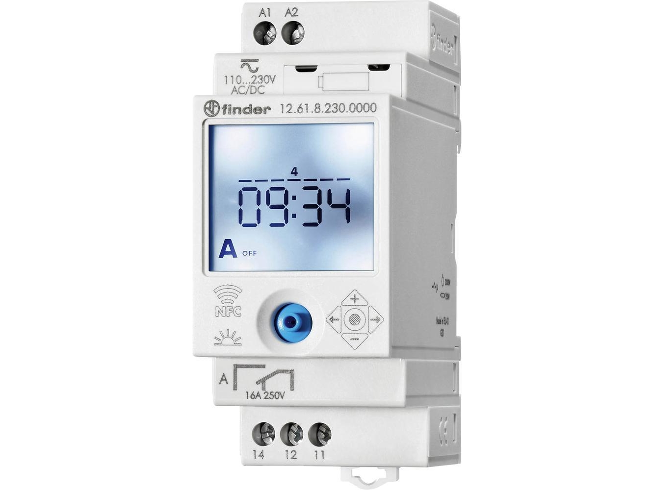 Finder 12.A2.8.230.0000, Grå, 16 A, -20 - 50 °C, CE, 110 - 230 V | Annan EL - Artiklar med hög strömstyrka | GameStuff