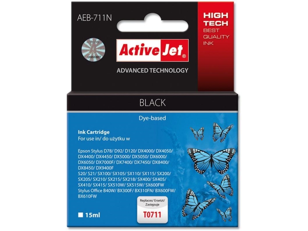 Activejet-Tinte Aeb-711N / T0711 (Schwarz)