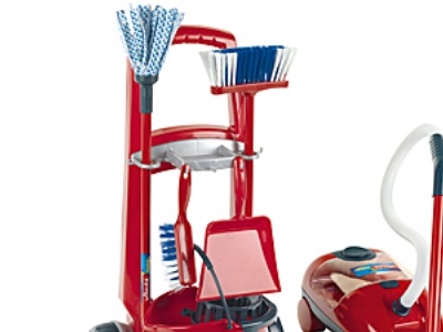 Theo Klein Vileda cleaning trolley + vakuum cleaner, Rød
