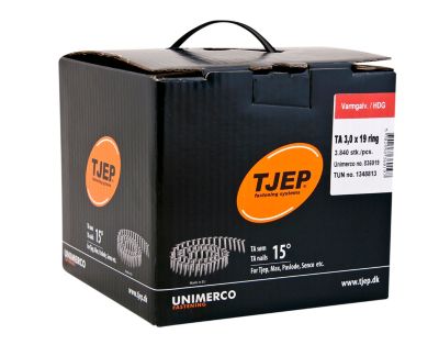 Tjep Ringsøm Ta 30/19 3,0X19mm - Varmgalv. T/Tagpap. Box 3840 Stk