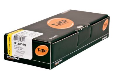 Tjep Ringsøm Ha28/25 2,8X25mm - Rustfri A2 Haften. Box 900 Stk