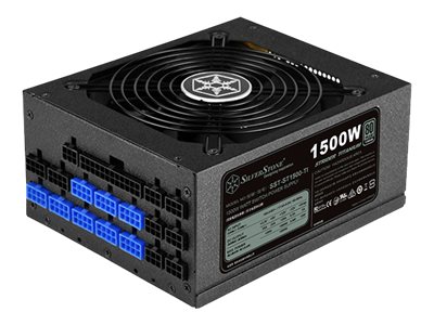 SilverStone Strider Titanium ST1500-TI - Nätaggregat (intern) - ATX12V 2.4 - 80 PLUS Titanium - AC 120/230 V - 1500 Watt - aktive PFC - svart | Datortillbehör - Laddare & Batterier - Dator/Server nätaggregat | GameStuff