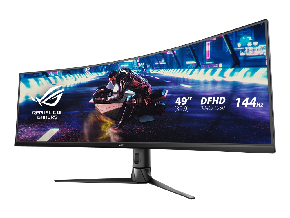 Asus Rog Strix Xg49vq Led Skarm Spel Böjd 49  " 3840 X 1080 Dfhd Va 450 Cd/m² 3000:1 Displayhdr 400 4 Ms 2xhdmi Displayport Hö
