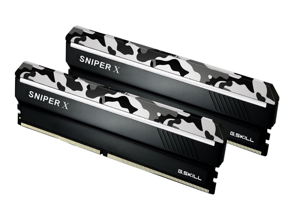 G.Skill SNIPER X Series - Urban Camo - DDR4 - sæt - 32 GB: 2 x 16 GB - DIMM 288-PIN - 3200 MHz / PC4-25600 - CL16 - 1.35 V - ikke bufferet - ikke-ECC - urban camouflage