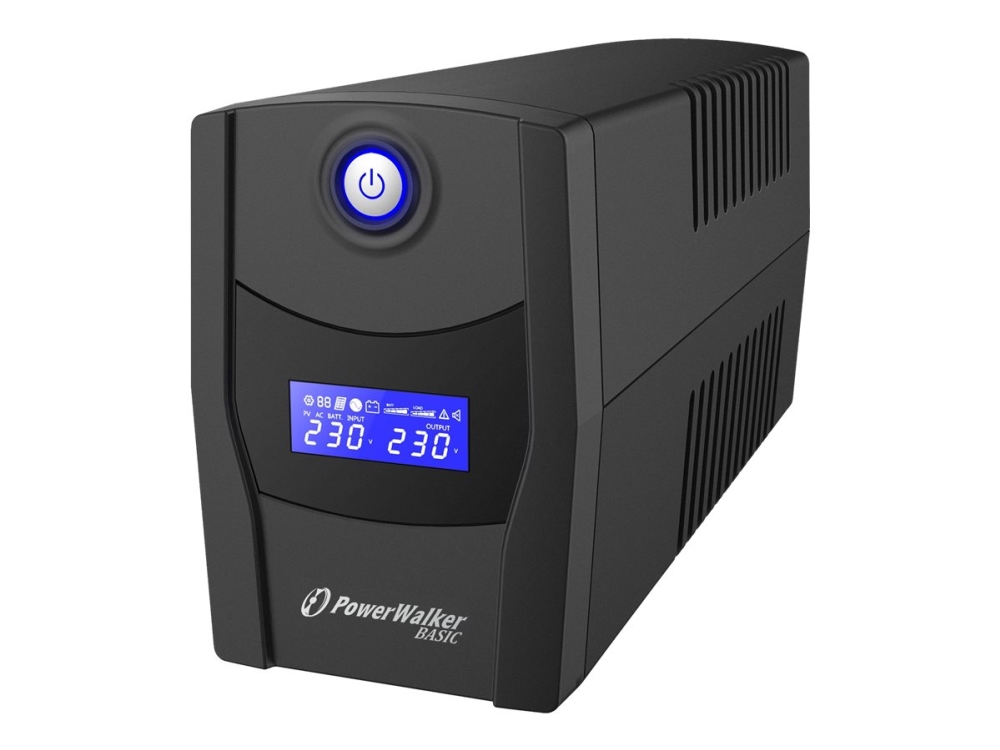 PowerWalker Basic VI 600 STL - UPS - AC 162 - 290 V - 360 Watt - 600 VA - 7 At - USB - output-stikforbindelser: 2