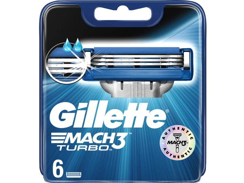 Gillette Mach3 Turbo Men’s Razor Blade Refills 6 stk