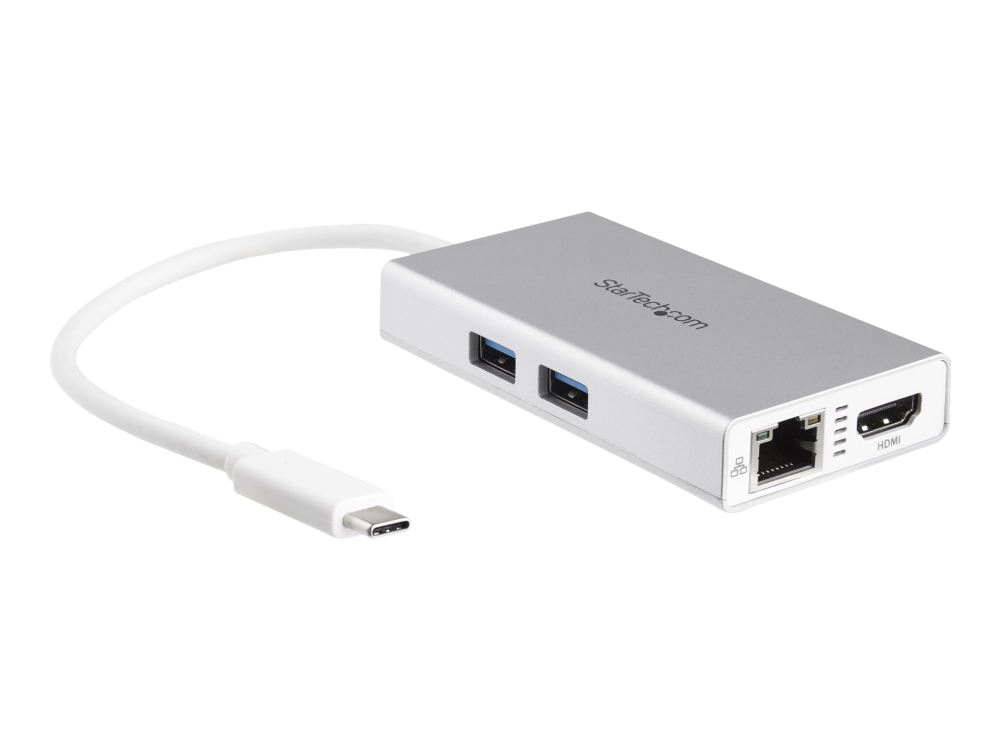 Startech.Com Usb-C Multiport Adapter - Usb-C Reise Docking Station Mit 4K Hdmi - 60W Power Delivery Pass-Through, Gbe, 2X Usb-A 3.0 Hub - Tragbares M