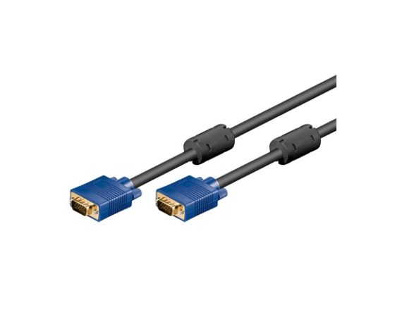 Goobay 93378, 10 m, VGA (D-Sub), VGA (D-Sub), Manlig kontakt, Manlig kontakt, Svart | Datortillbehör - Kablar & adaptrar - Bildkablar | GameStuff
