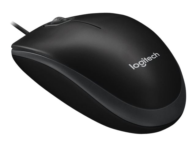 Logitech® B100 - Mus - højre- og venstrehåndet - - 3 knapper - kabling - USB - sort