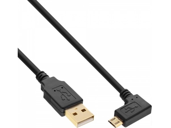 Inline 31710T, 1 M, Usb A, Micro-Usb B, Usb 2.0, Hanstik/Hanstik, Sort