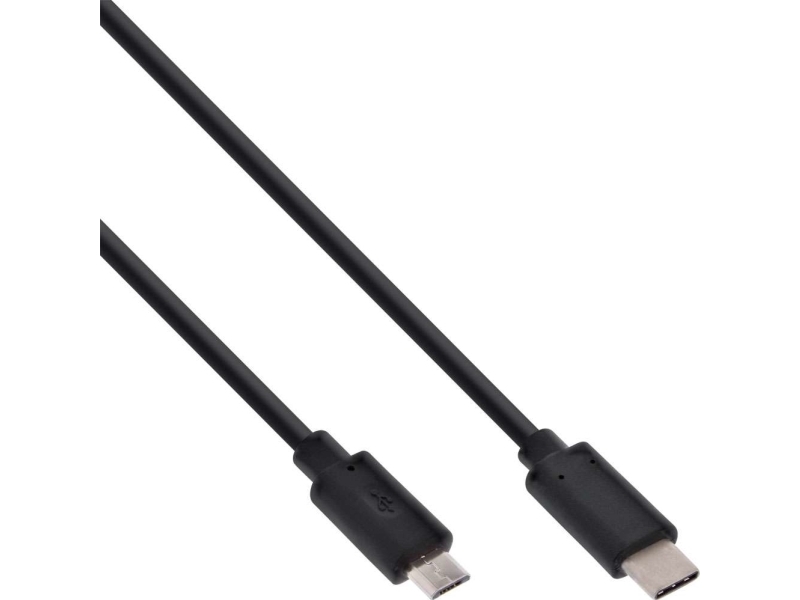 Inline 35741, 1 M, Usb C, Micro-Usb B, Usb 2.0, Hanstik/Hanstik, Sort