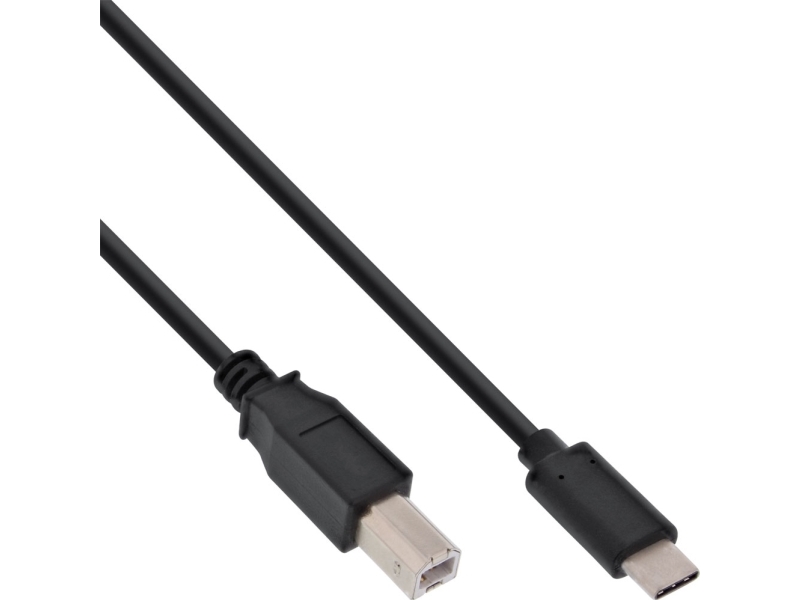 InLine 35765, 5 m, USB C, USB B, USB 2.0, Hanstik/Hanstik, Sort