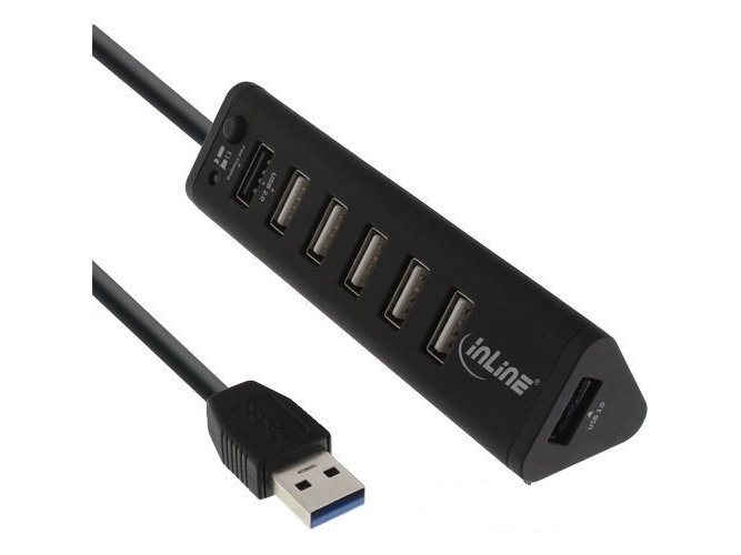 Inline 4043718232369, Usb 3.2 Gen 1 (3.1 Gen 1) Type-A, Usb 2.0, 5000 Mbit/S, Sort, Syntetisk Abs, Dc