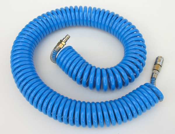 ADLER SPIRAL PNEUMATIC HOSE 8 x 12mm 5m POLYURETAN, MED ANSLUTNINGAR | Elverktyg - Prof. Akku verktyg - Spikpistoler | GameStuff