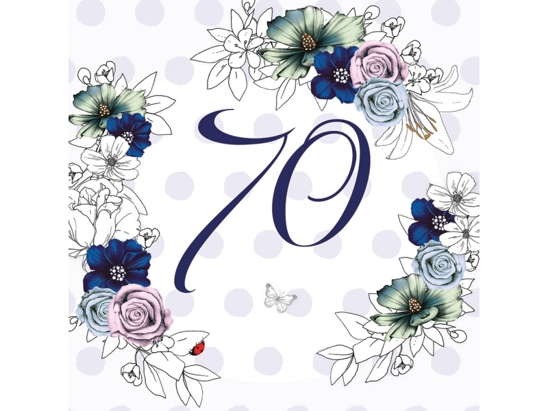 Billede af Clear Creation Swarovski Kort Firkantet Fødselsdag 70 Blomster