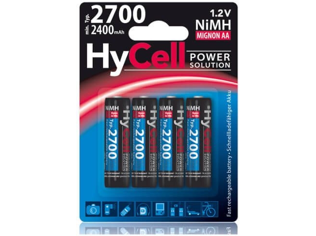 Hycell 5030682, Wiederaufladbarer Akku, Aa, Nickel-Metallhydrid (Nimh), 1,2 V, 4 Stück(E), 2700 Mah