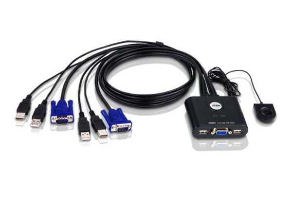 Aten Kvm Switch 2 Datorer Hd15/Usb, 0,9M