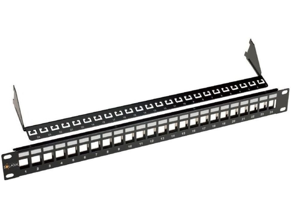 Solarix SX24M-0-STP-BK-UNI - Patch-panel - sort - 1U - 24 porte
