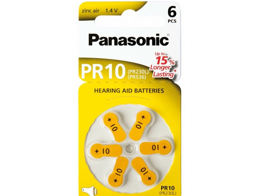 Panasonic - Batterie 6 X Pr10 - Zink-Luft - Silber (Pr-10L/6Lb)