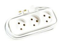 Microconnect GRUELU3H015, 1,5 m, Tyyppi K, Tyyppi K, Valkoinen, 3 AC-pistorasia(a), 58 g