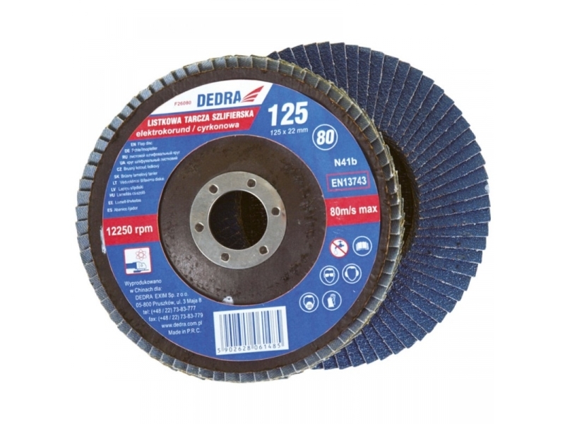 Dedra Schleifscheibe 125X22mm Zirkon-Korn 36 - F26036
