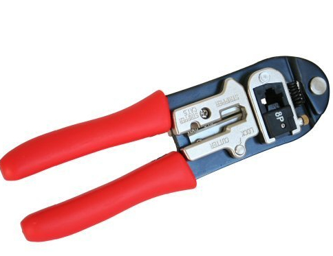 Inline Crimpzange, Profi, Für Rj45 Stecker, Module Austauschbar, Schwarz, Rot