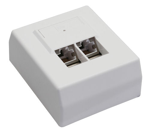 Inline-Buchse 2 X Rj45, Weiß (74202)