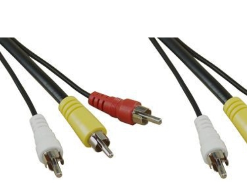 Inline 3 X Rca M-M 5M, 5 M, 3 X Rca, 3 X Rca, Sort, Hanstik/Hanstik, Blister