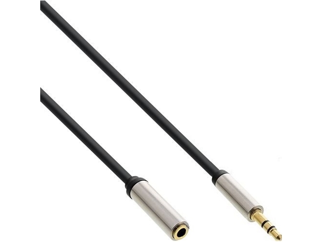 Inline Slim Audio Kabel Klinke 3,5Mm St/Bu, Stereo, 10M, 3.5Mm, Stecker, 3.5Mm, Buchse, 10 M, Schwarz