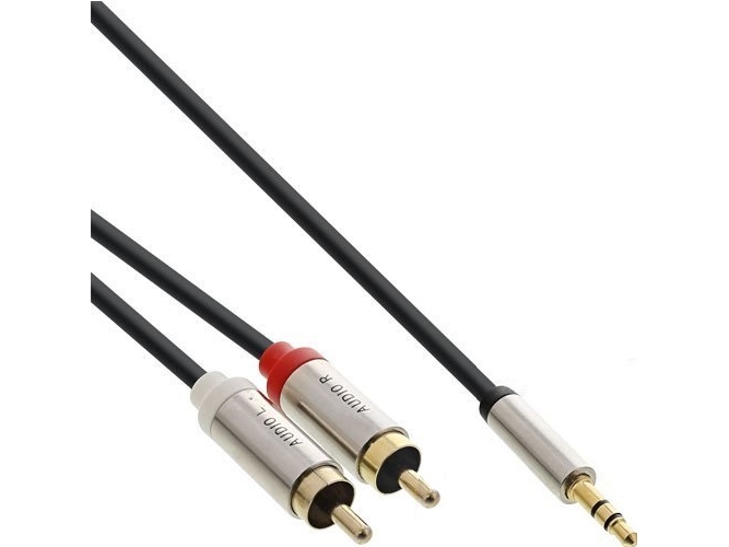 Inline 99241, 3.5Mm, Hanstik, 2 X Rca, Hanstik, 1 M, Sort