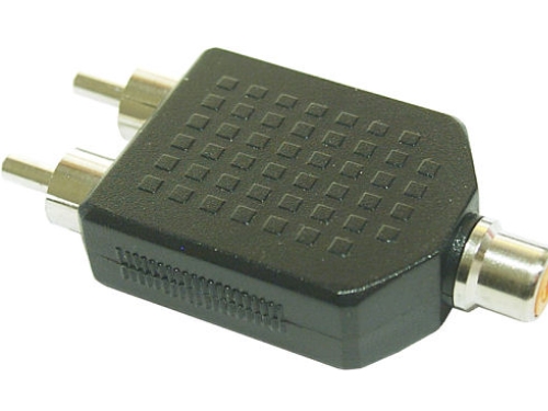 Inline Audio Adapter, Cinch Buchse An 2X Cinch Stecker, Cinch Female, 2Xrca, Schwarz