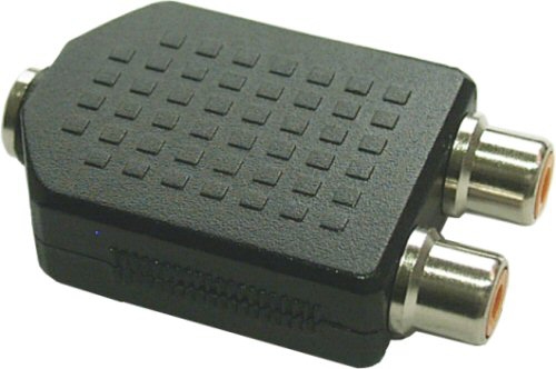 Inline Audio Adapter, 3,5Mm Klinke Buchse Mono An 2X Cinch Buchse, 3.5Mm Jack Female Mono, 2Xrca, Schwarz