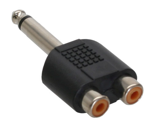 Inline 99339, 6.3Mm Jack Male Mono, 2Xcinch, Sort