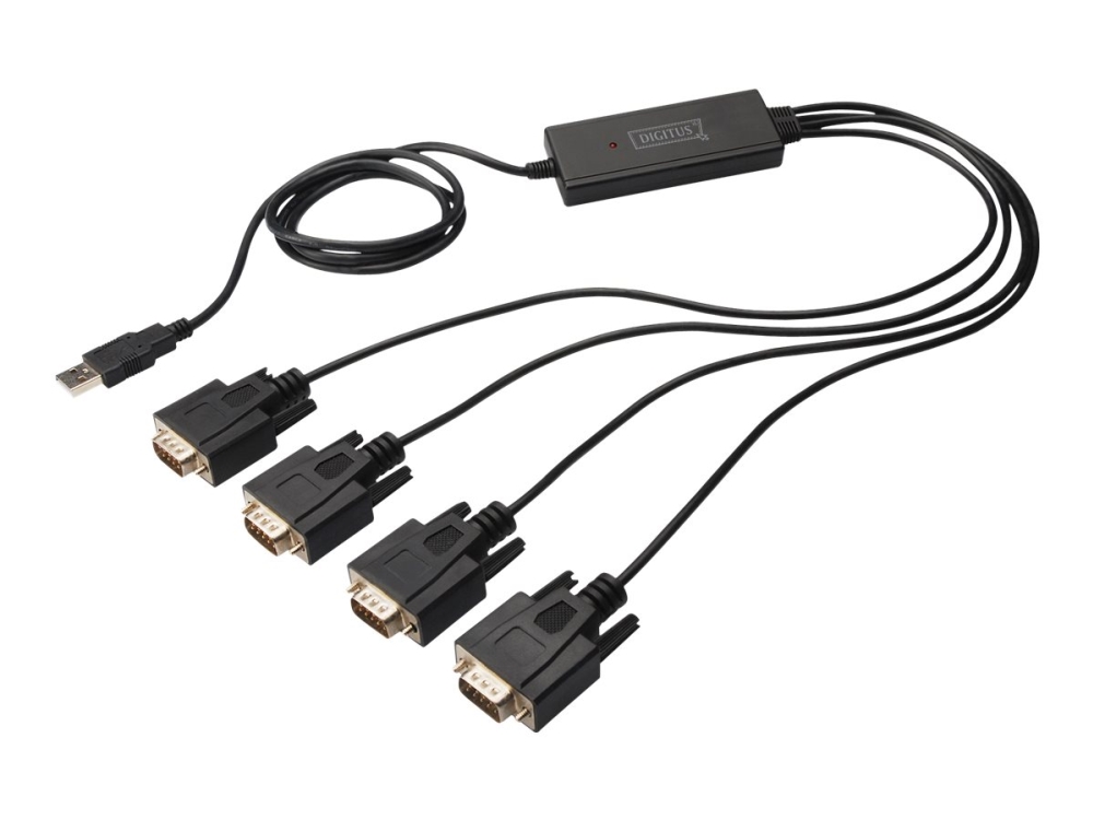 Digitus Usb 2.0 Zu 4Xrs232 Kabel, Schwarz, 1,5 M, Usb Typ-A, Db-9, Männlich, Männlich