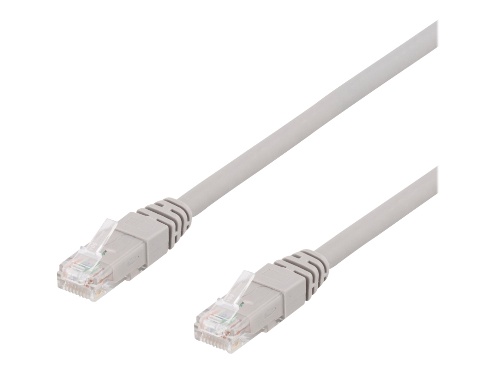Deltaco - Patchkabel - Rj-45 (Han) Bis Rj-45 (Han) - 50 M - Utp - Cat 6A - Formet - Grå