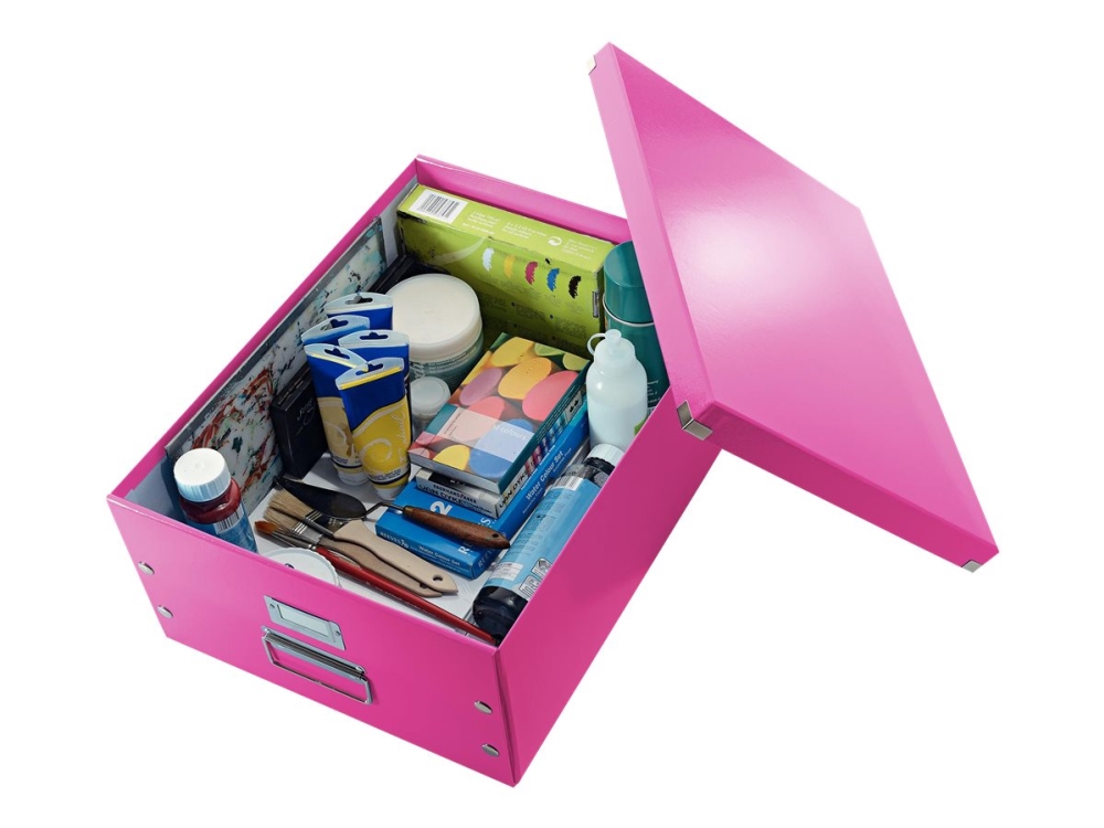 Leitz Click & Store WOW Large opbevaringsboks, 85% recirkuleret karton Pink