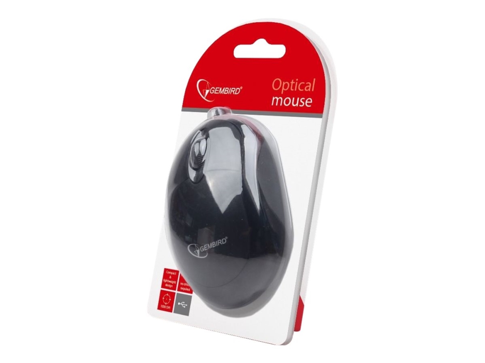 Gembird Mus-U-01 - Mus - Højre- Og Venstrehåndet - Optisk - 3 Knapper - Kablet - Usb - Sort