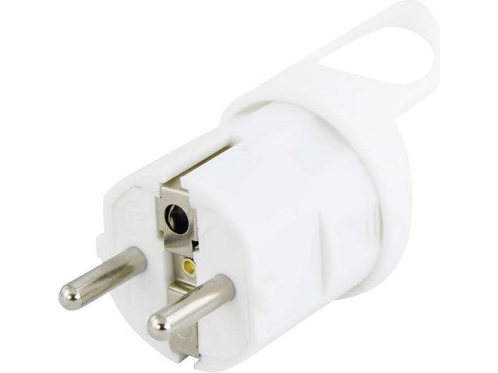Emos Vinkelstik 10/16A 250V 2P+J Med Kabelholder Hvid Em-Grc-02 (P0039)