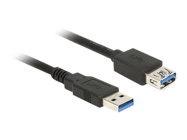 Delock - Usb Forlængerkabel - Usb Type A (Han) Til Usb Type A (Hun) - Usb 3.0 - 50 Cm - Sort