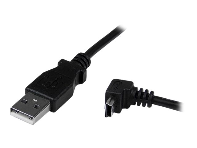 Startech Down Angle Mini Usb Cable - 2M - Black - Usb A To Mini Usb B - Usb To Mini Usb Cable - Mini Usb Charger - Usb A To Mini B (Usbamb2md) - Usb-
