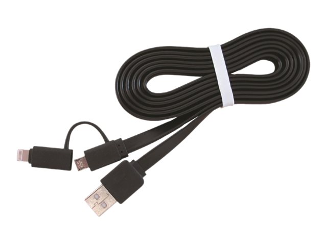 Gembird Cc-Usb2-Amlm2-1M, 1 M, Usb A, Micro-Usb B/Lightning, Stecker/Stecker, Schwarz