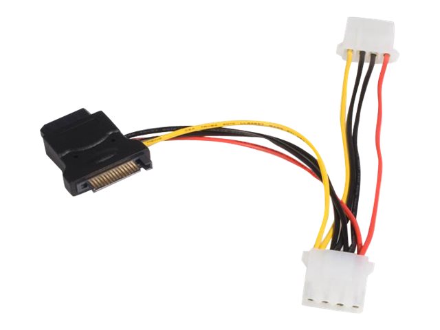 Startech.Com Sata Auf Lp4 Stromadapter Mit 2 Zusätzlichen Lp4, Sata 15-Pin, Molex (4-Pin), 0,153 M, Männlich, Weiblich, Schwarz