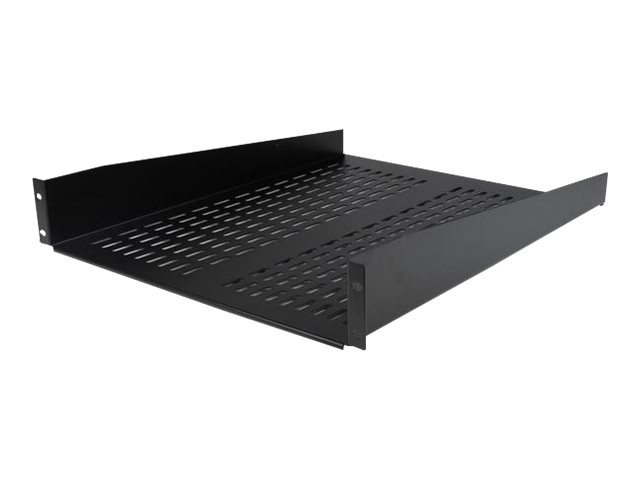 Startech.Com 2 He Fest Montierter Fachboden Für Server Rack/ Schrank Bis 22 Kg - 55 Cm Tief - Belüftet, Regal, Stahl, Schwarz, 3,6 Kg